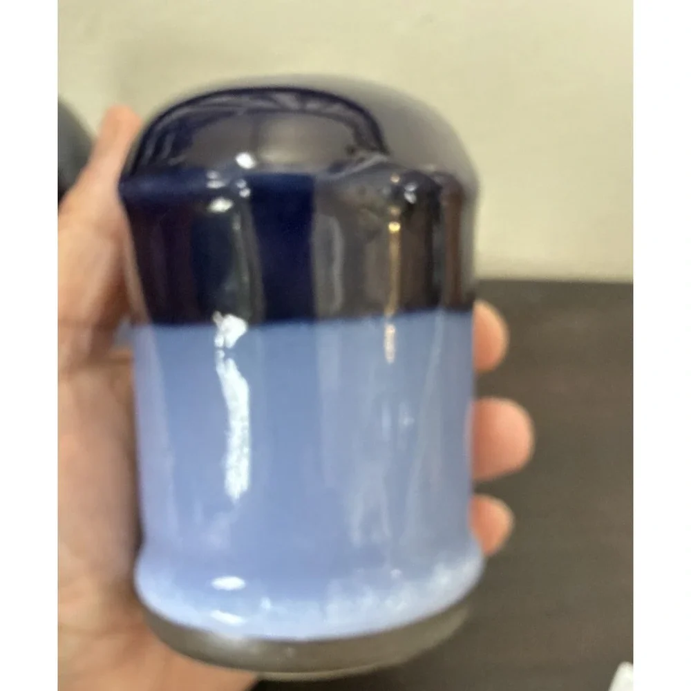 Sango Nova Blue Salt & Pepper Shakers 3.75